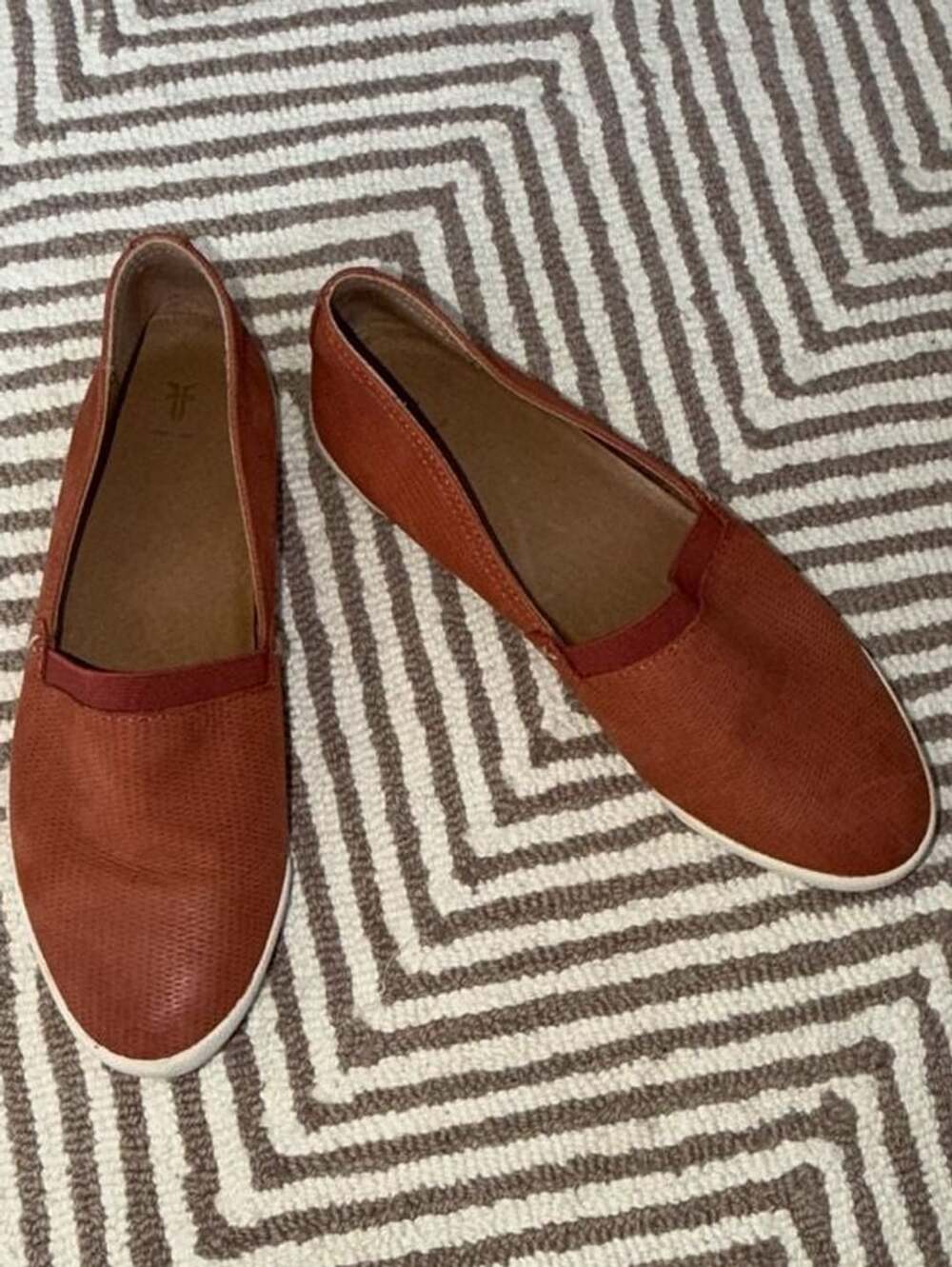 Frye Melanie Burnt Orange Leather Slip On Flats size 9.5